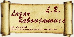 Lazar Rabovjanović vizit kartica